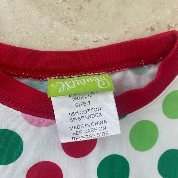 Classic Whimsy Polka Dot Santa Pajamas Size 7 EUC - Picture 2 of 2